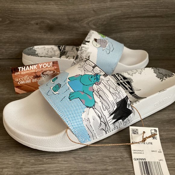 Adidas Adilette Lite Slides Monsters Inc Men's NWB - Picture 3 of 11